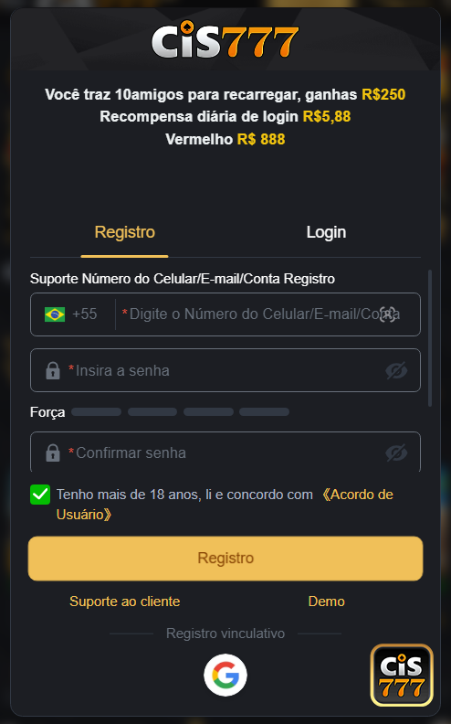 cis777.com Cadastro Vantagens